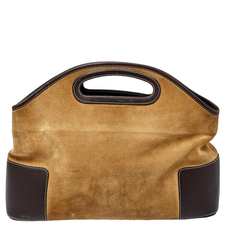 Pre Owned Loewe Tan/Brown Suede and Leather Cut Out Tote
