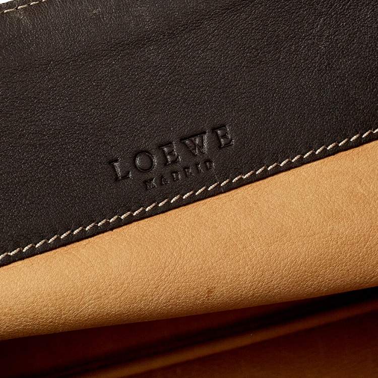 Pre Owned Loewe Tan/Brown Suede and Leather Cut Out Tote