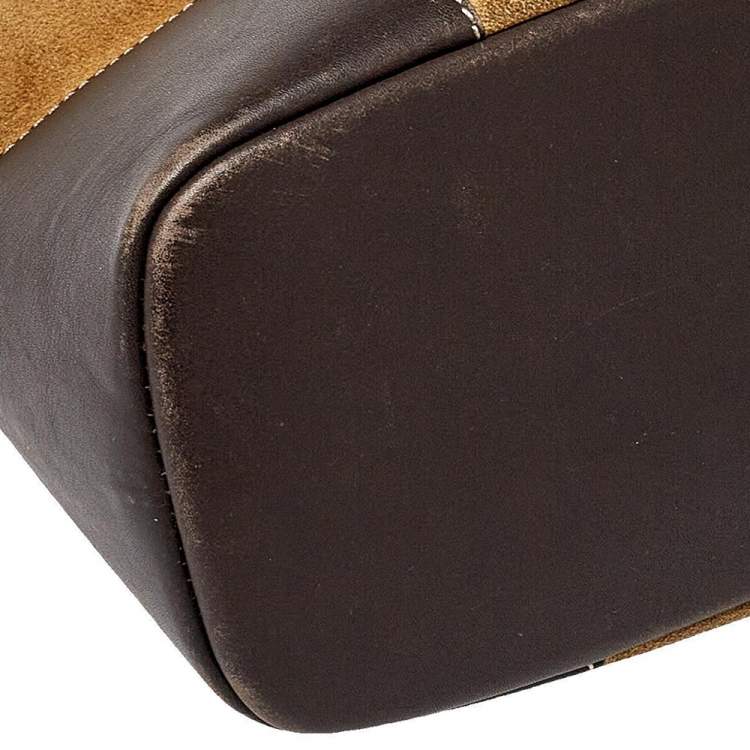 Pre Owned Loewe Tan/Brown Suede and Leather Cut Out Tote