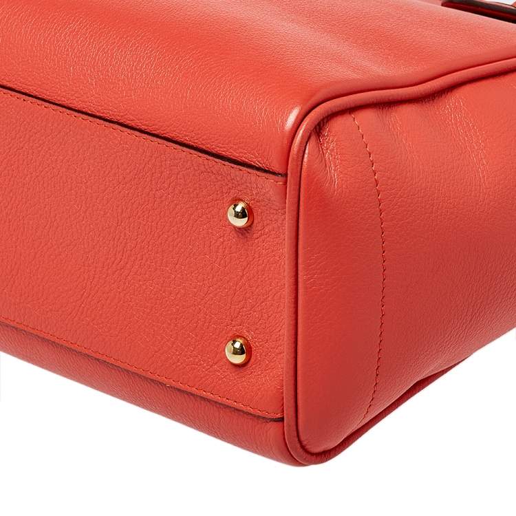 Pre Owned Loewe Orange Leather Shopper Tote