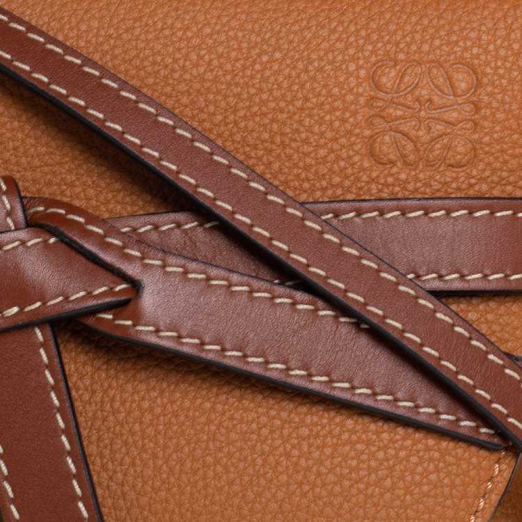 Pre Owned Loewe Caramel Brown Leather Mini Gate Crossbody Bag