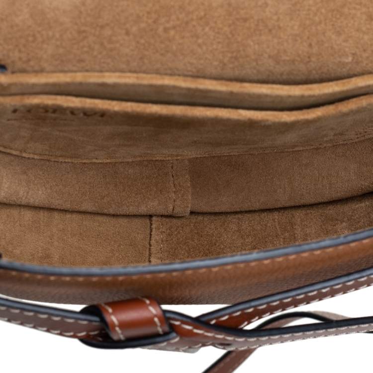 Pre Owned Loewe Caramel Brown Leather Mini Gate Crossbody Bag