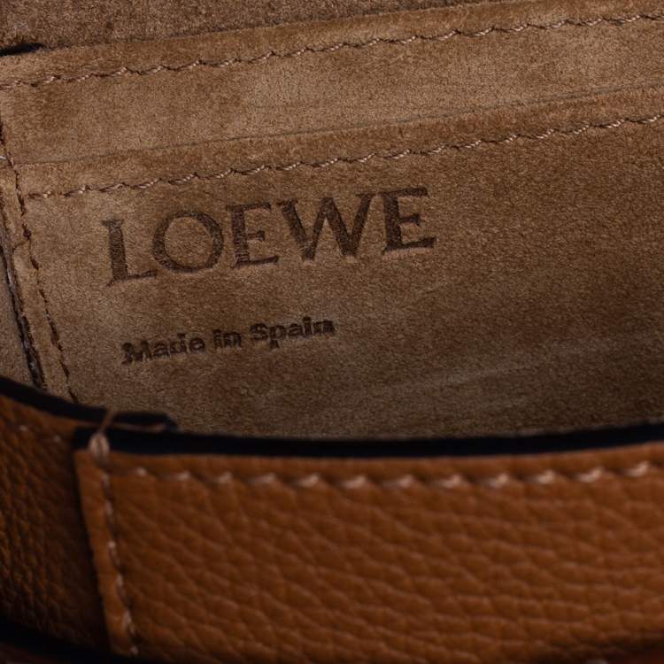 Pre Owned Loewe Caramel Brown Leather Mini Gate Crossbody Bag