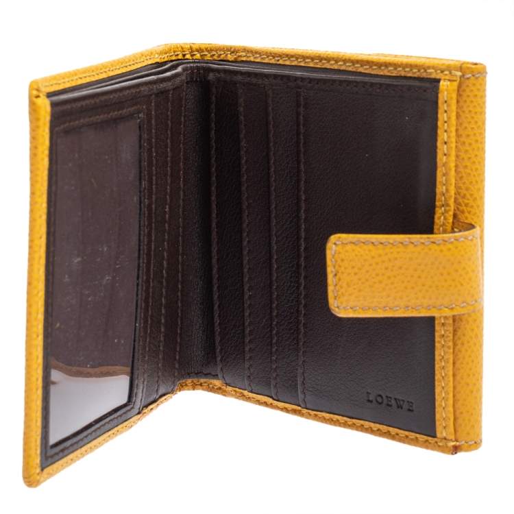 Pre Owned Loewe Yellow Leather French Wallet