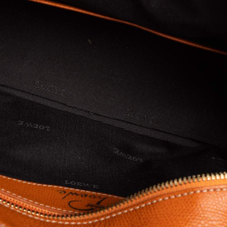 Pre Owned Loewe Burnt Orange Leather Bowling Bag