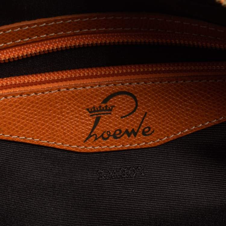 Pre Owned Loewe Burnt Orange Leather Bowling Bag