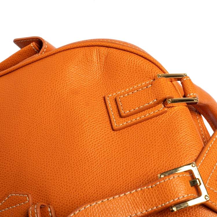 Pre Owned Loewe Burnt Orange Leather Bowling Bag