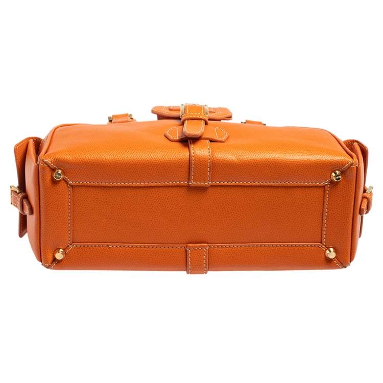 Pre Owned Loewe Burnt Orange Leather Bowling Bag