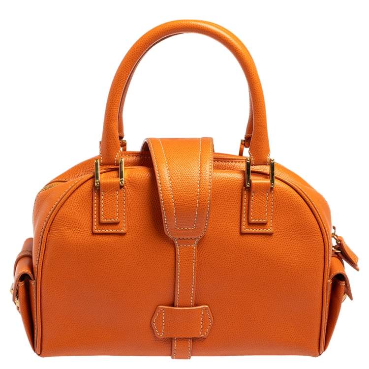 Pre Owned Loewe Burnt Orange Leather Bowling Bag