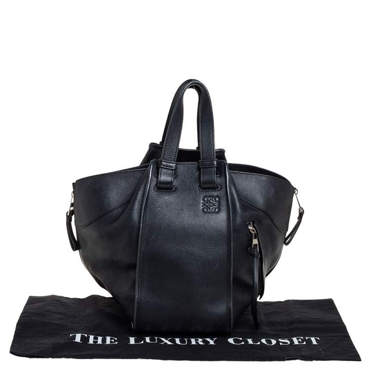 Pre Owned Loewe Black Leather Small Hammock Bag