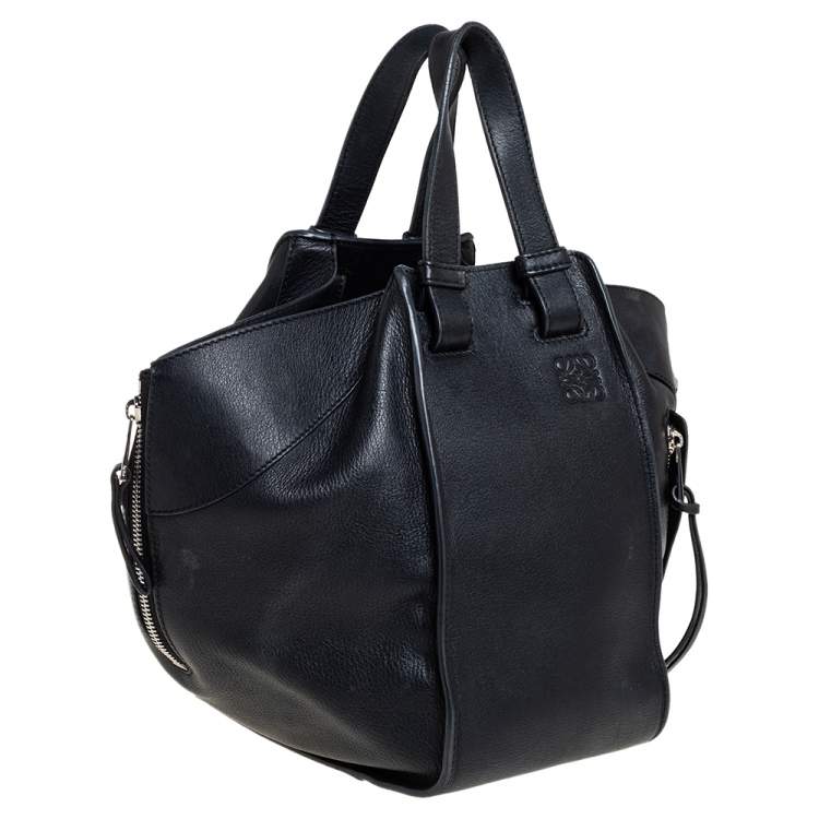 Pre Owned Loewe Black Leather Small Hammock Bag