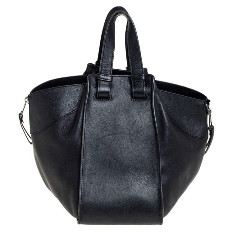 Pre Owned Loewe Black Leather Small Hammock Bag