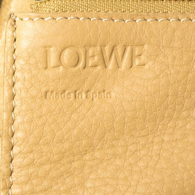 Pre Owned Loewe Beige Woven Suede and Leather Basket Tote