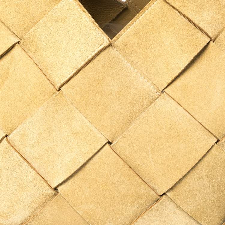 Pre Owned Loewe Beige Woven Suede and Leather Basket Tote