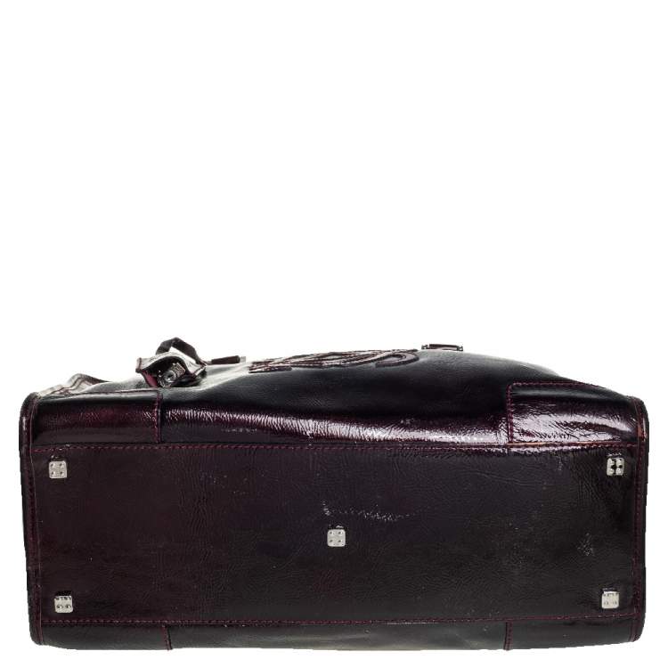 Pre Owned Loewe Dark Burgundy Patent Leather Amazona Satchel