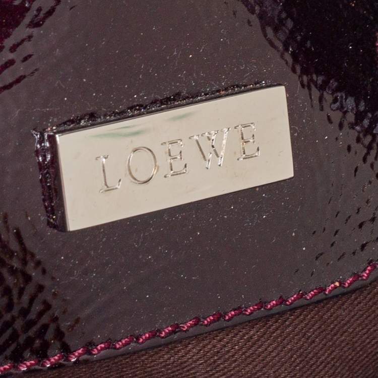 Pre Owned Loewe Dark Burgundy Patent Leather Amazona Satchel