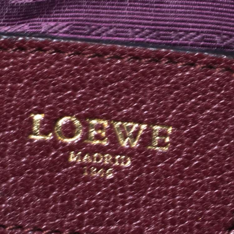 Pre Owned Loewe Burgundy Leather  Amazona Satchel