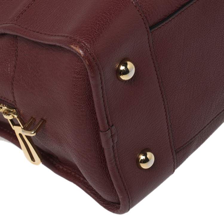 Pre Owned Loewe Burgundy Leather  Amazona Satchel