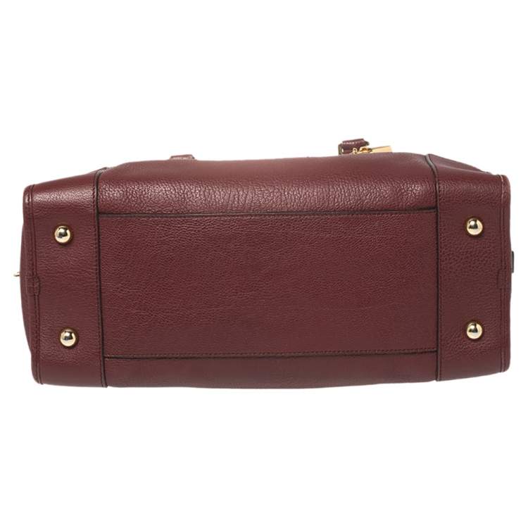 Pre Owned Loewe Burgundy Leather  Amazona Satchel
