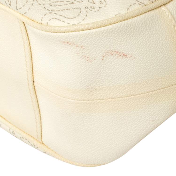Pre Owned Loewe Off White Anagram PVC and Leather Cut Out Flap Satchel