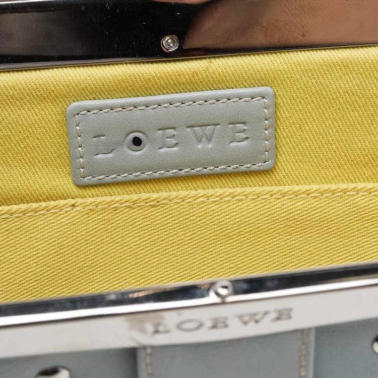 Pre Owned Loewe Blue Leather Baguette Bag