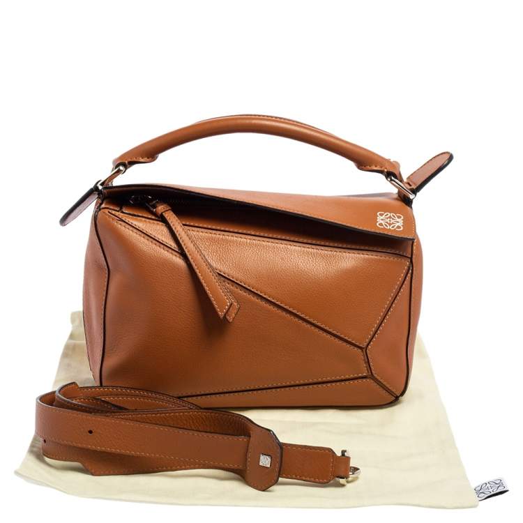 مملوكة مسبقًا Loewe Brown Leather Small Puzzle Shoulder Bag
