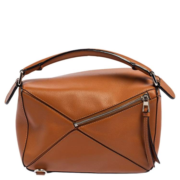 مملوكة مسبقًا Loewe Brown Leather Small Puzzle Shoulder Bag