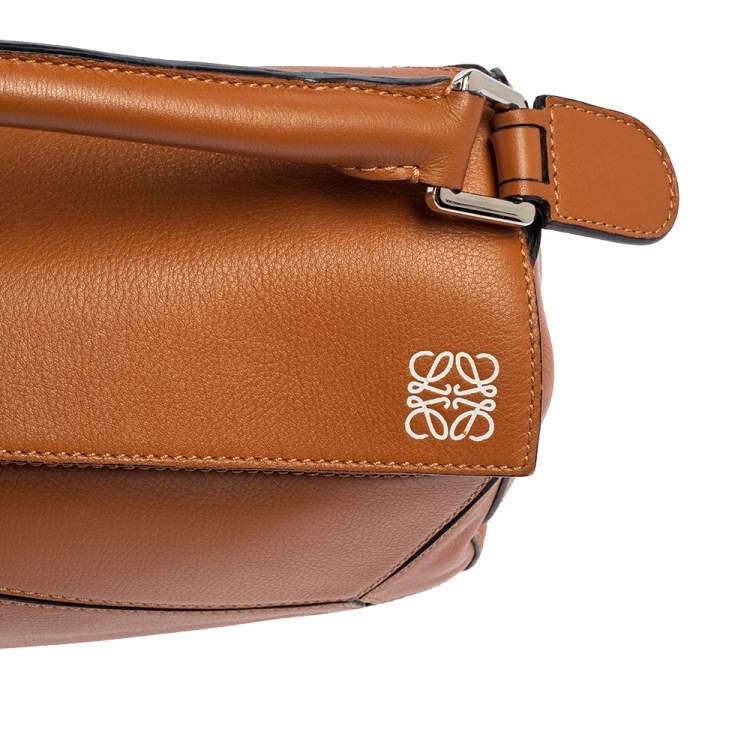 مملوكة مسبقًا Loewe Brown Leather Small Puzzle Shoulder Bag