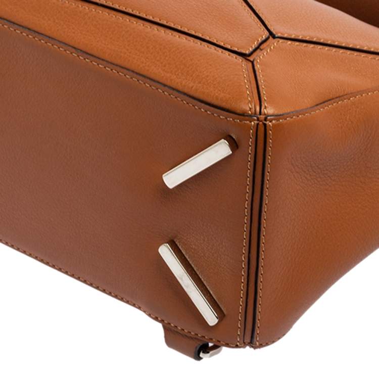 مملوكة مسبقًا Loewe Brown Leather Small Puzzle Shoulder Bag