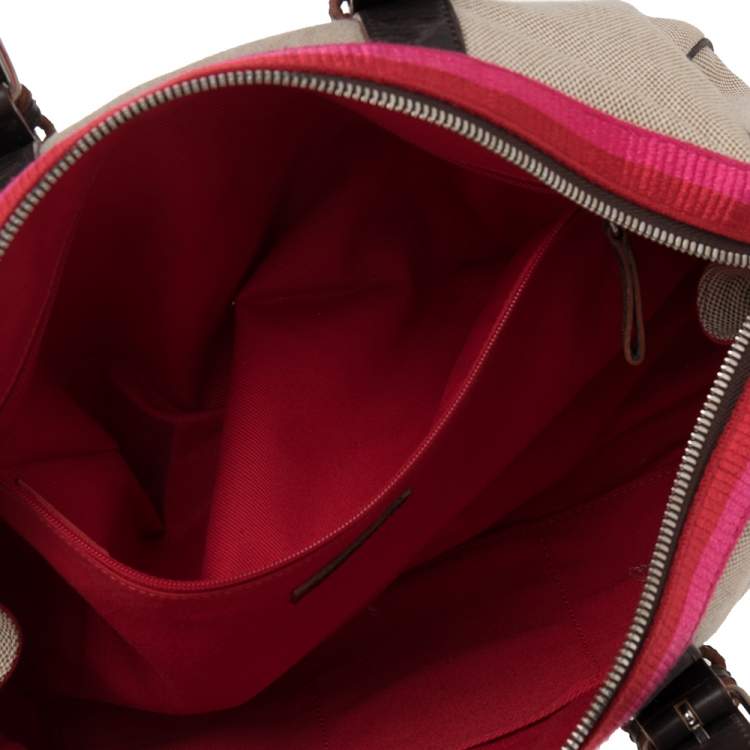 Pre Owned Loewe Multicolor Canvas And Leather Bowling Bag