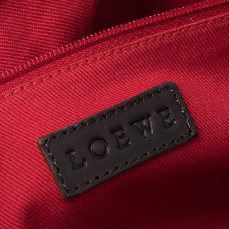 Pre Owned Loewe Multicolor Canvas And Leather Bowling Bag