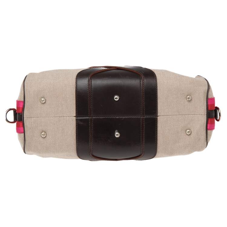 Pre Owned Loewe Multicolor Canvas And Leather Bowling Bag