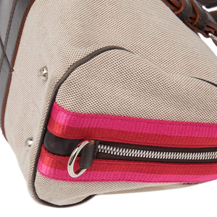 Pre Owned Loewe Multicolor Canvas And Leather Bowling Bag