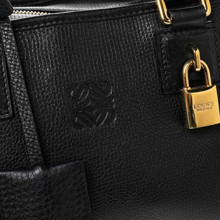Pre Owned Loewe Black Leather Amazona Satchel