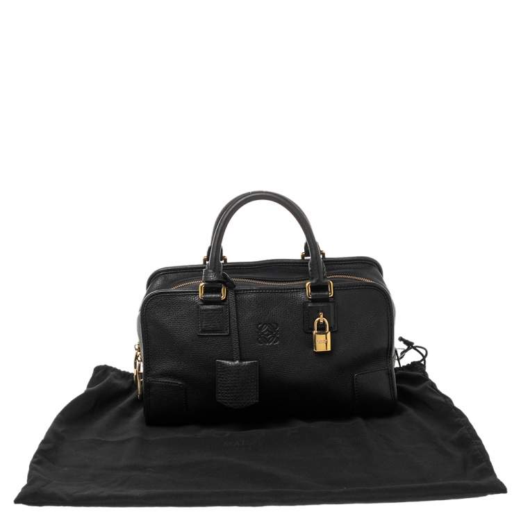 Pre Owned Loewe Black Leather Amazona Satchel