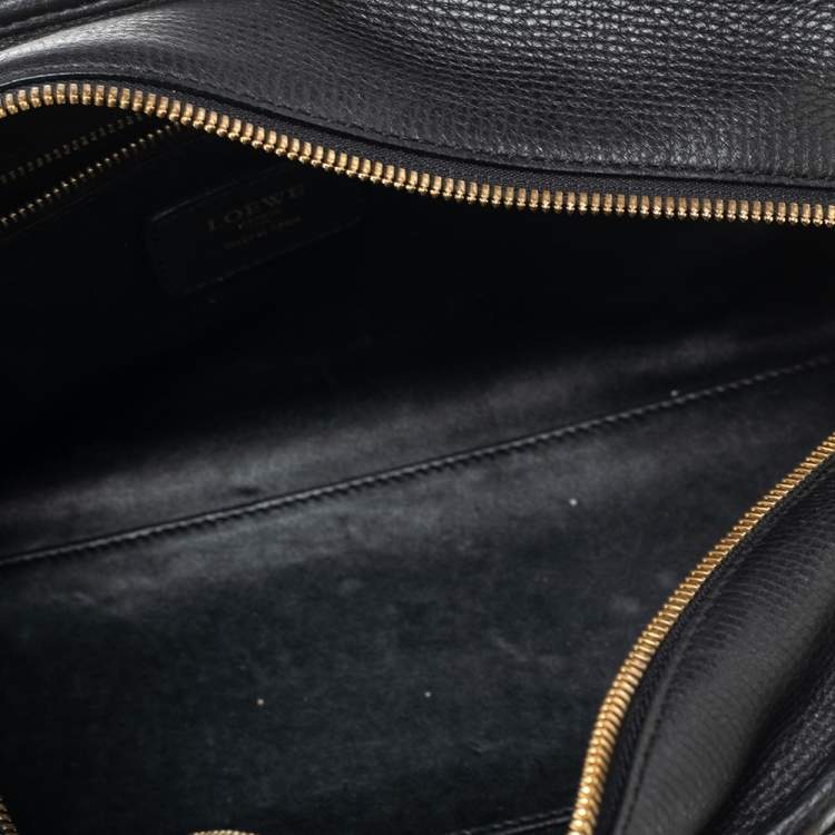 Pre Owned Loewe Black Leather Amazona Satchel