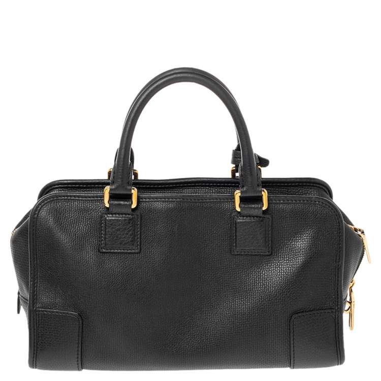 Pre Owned Loewe Black Leather Amazona Satchel