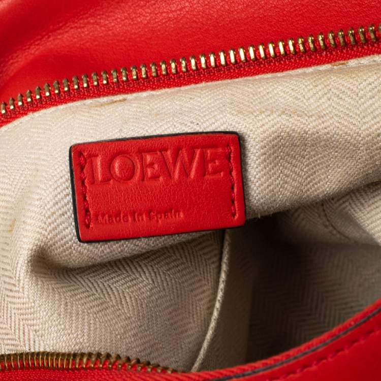 Pre Owned Loewe Scarlet Leather Puzzle Top Handle Bag