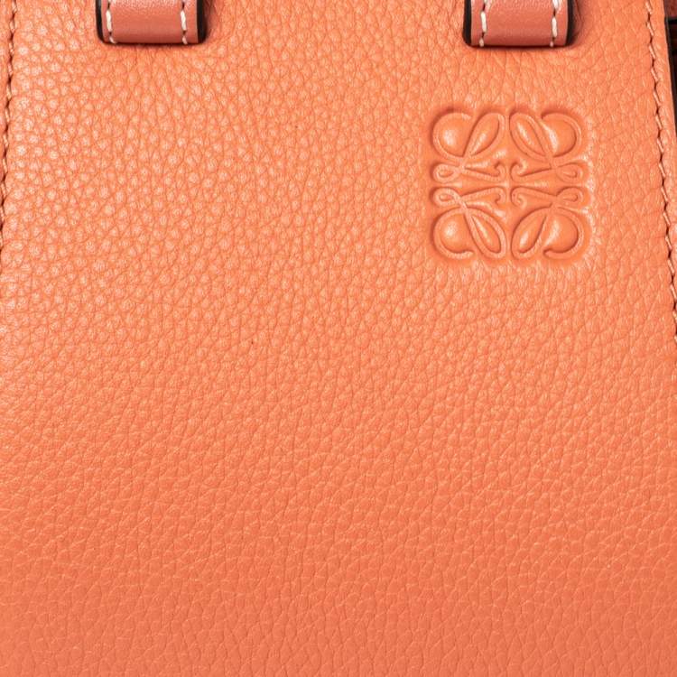 Pre Owned Loewe Peach Leather Mini Hammock Drawstring Bag