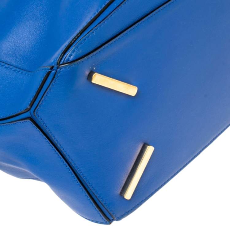 Pre Owned Loewe Blue Leather Medium Puzzle Shoulder Bag