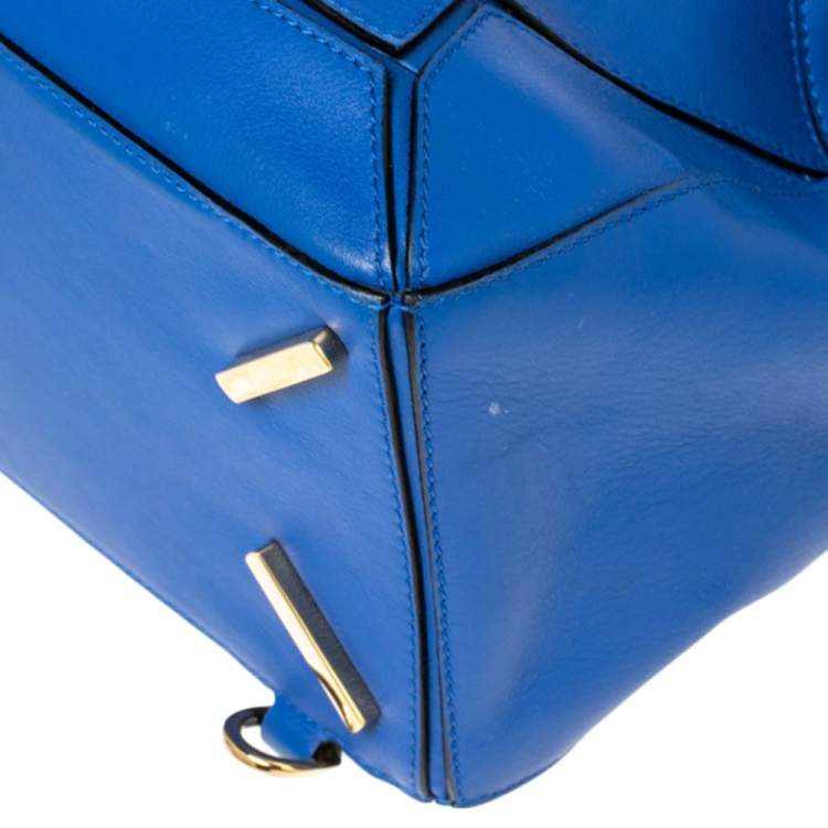 Pre Owned Loewe Blue Leather Medium Puzzle Shoulder Bag