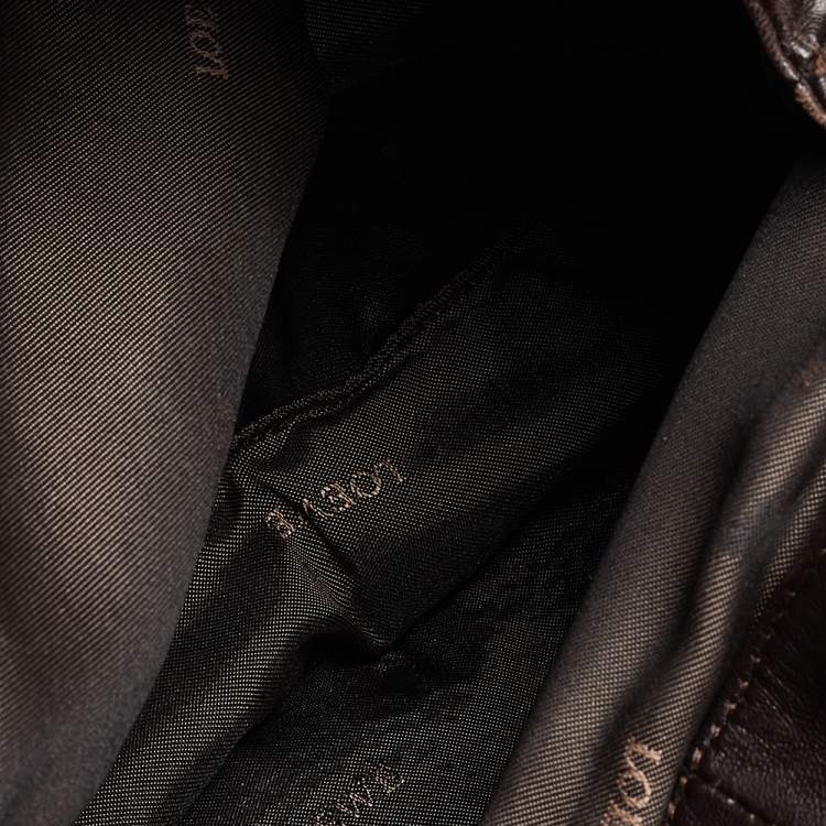 مملوكة مسبقًا Loewe Dark Brown Leather Flamenco Knot Hobo