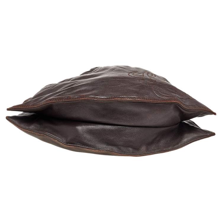 مملوكة مسبقًا Loewe Dark Brown Leather Flamenco Knot Hobo