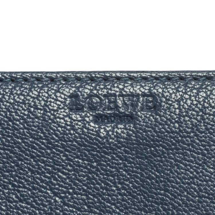 Pre Owned Loewe Blue Leather Continental Wallet