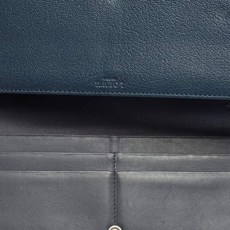 Pre Owned Loewe Blue Leather Continental Wallet