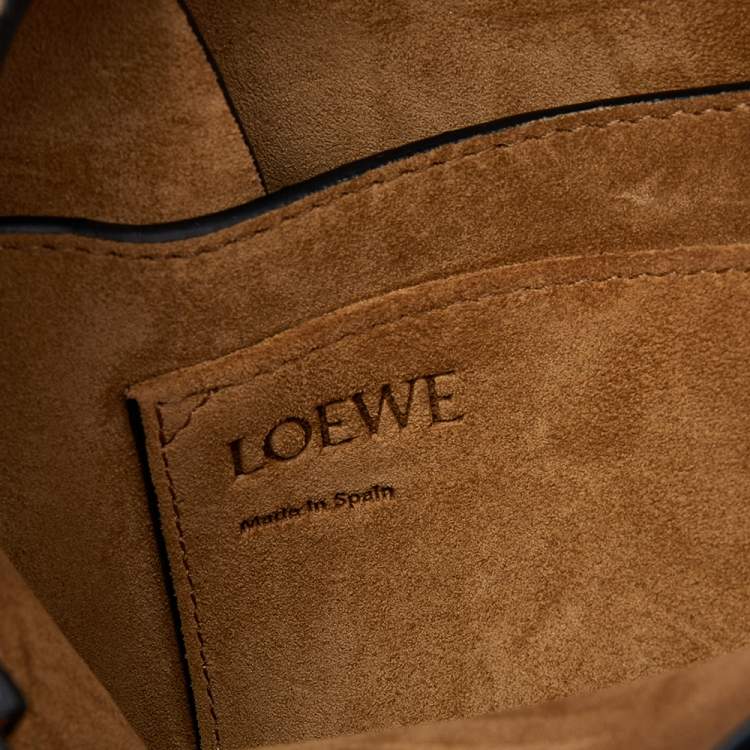 مملوكة مسبقًا Loewe Brown/Black Leather And Jute Gate Shoulder Bag