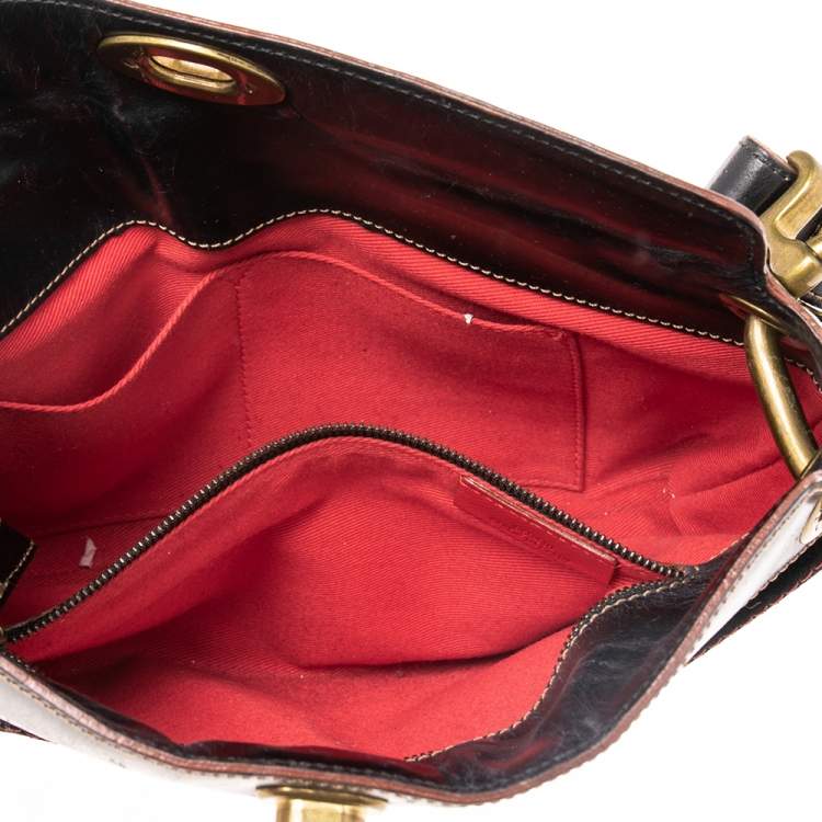 Pre Owned Loewe Black Leather and Suede Shoulder Bag