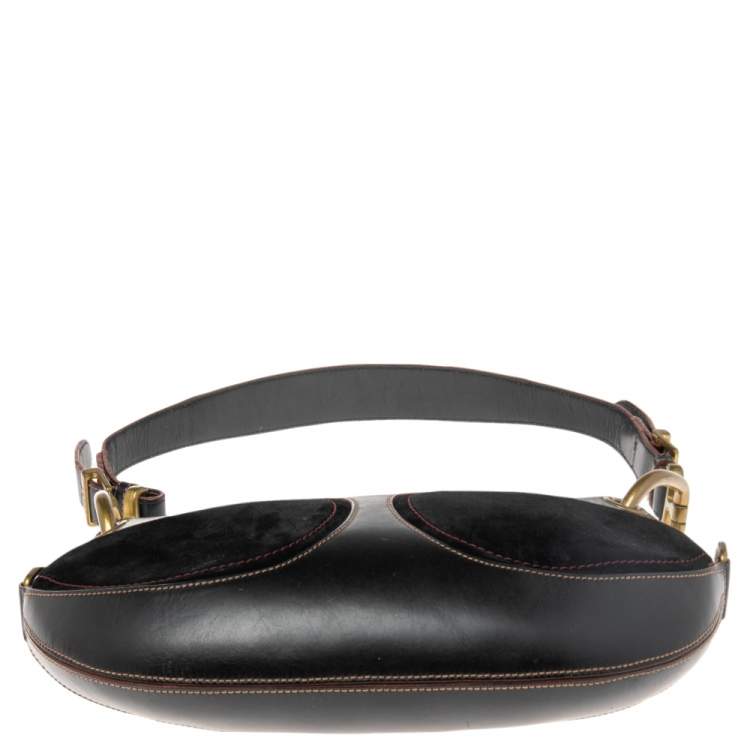 Pre Owned Loewe Black Leather and Suede Shoulder Bag