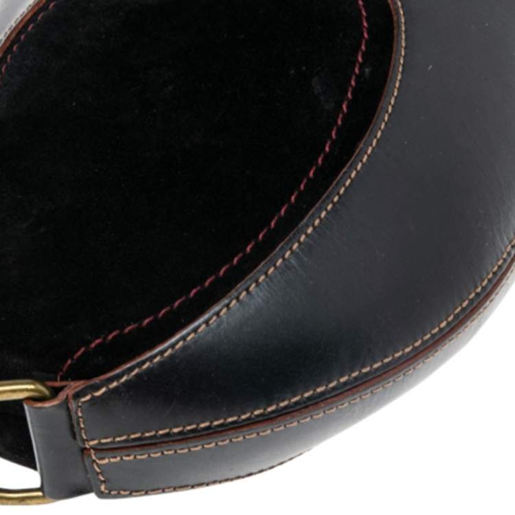 Pre Owned Loewe Black Leather and Suede Shoulder Bag