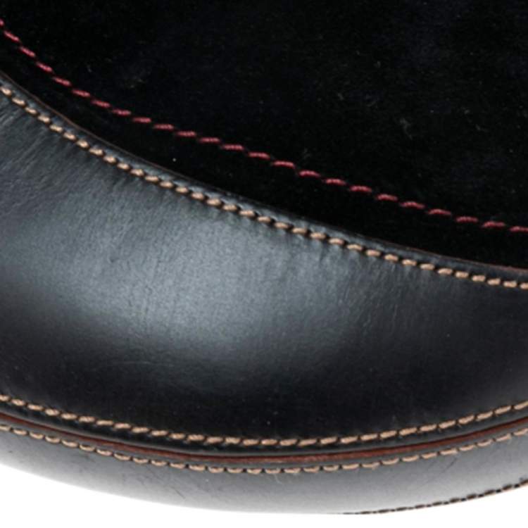 Pre Owned Loewe Black Leather and Suede Shoulder Bag